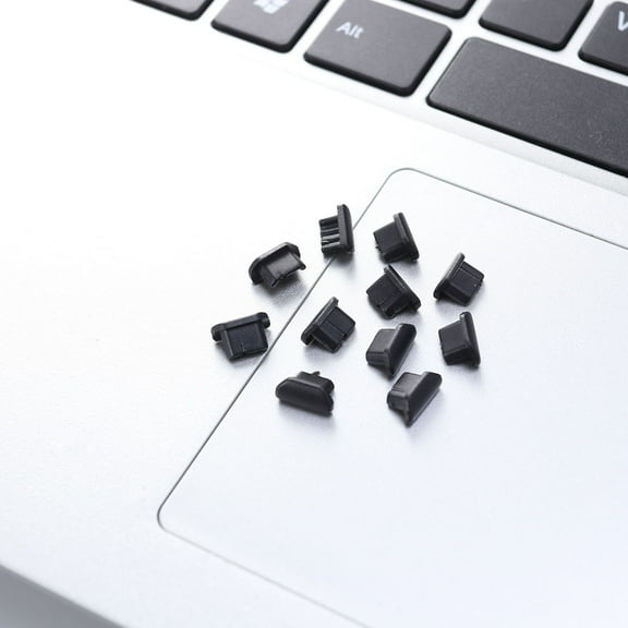 NICEXMAS 10Pcs Dust Plug for Charging Port Suitable for Phone Accessories in Black