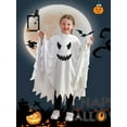 thumbnail image 3 of GYRATEDREAM Toddler Kid Baby Girls Boys Halloween Costume White Ghost Smile Cape Glow in The Dark Cloak Fancy Party Cosplay with Hat 1-6T, 3 of 8