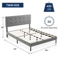 thumbnail image 4 of RIAFUN Upholstered Platform Bed Frame Twin Tufted Headboard Wood Slat Light Gray, 4 of 4