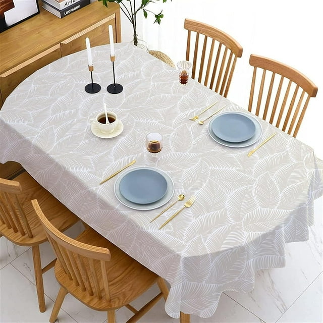 Nappe Ovale 60 X 120 Pouces, Nappe Ovale Moderne à Rayures Géométriques, Nappe Ovale Imperméable, Résistante aux Plis et Durable pour l'Intérieur et l'Extérieur