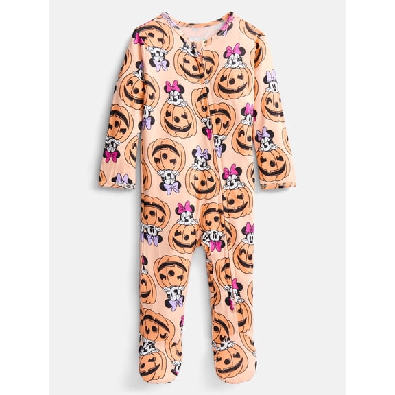 Minnie Mouse Baby Girls Halloween Sleep Footed One-Piece, Sizes 0M-24M