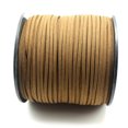 thumbnail image 3 of U8MO 100 Yards Coffee Faux Suede Flat Leather Cord Lace 2.6mm Jewelry String, 3 of 6