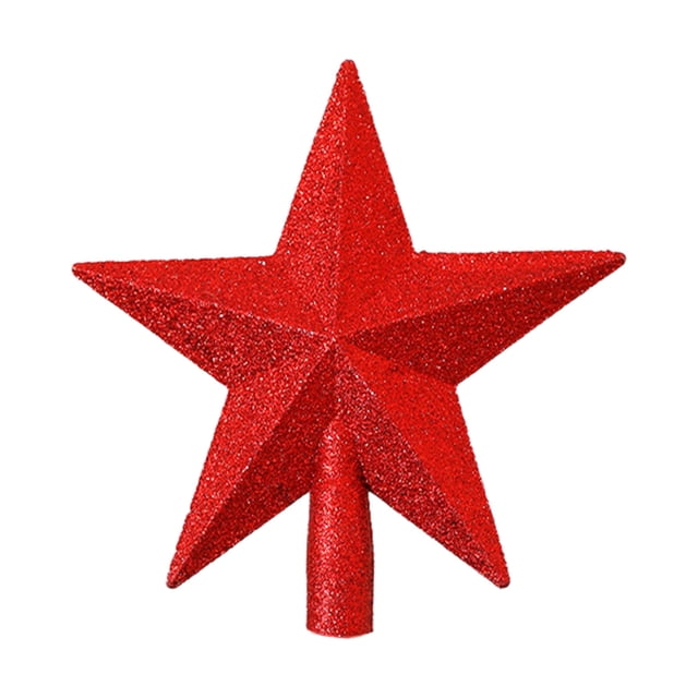 Christmas Tree Decorations Tree Top Star Pendant Gold Powder Five-Pointed Star, 25cm Projection Light for Indoor Tree Christmas Tree Topper