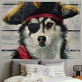 thumbnail image 2 of Orinice Pirate Dog Tapestry Wall Hanging Unique Style Graphic Tapestries Home Wall Decor Art for Living Room Bedroom Apartment Farmhouse Dorm 50x40inch, 2 of 6