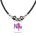 thumbnail image 1 of nepal national flag rojo purpura patron collar a mano colgante de cuerda de cuero Unbranded M, 1 of 3
