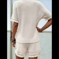 thumbnail image 4 of Conjunto de Dos Piezas con Flecos Texturizados para Mujer, Top y Pantalón Corto con Diseño de Gofre, Color Albaricoque XL, 4 of 6