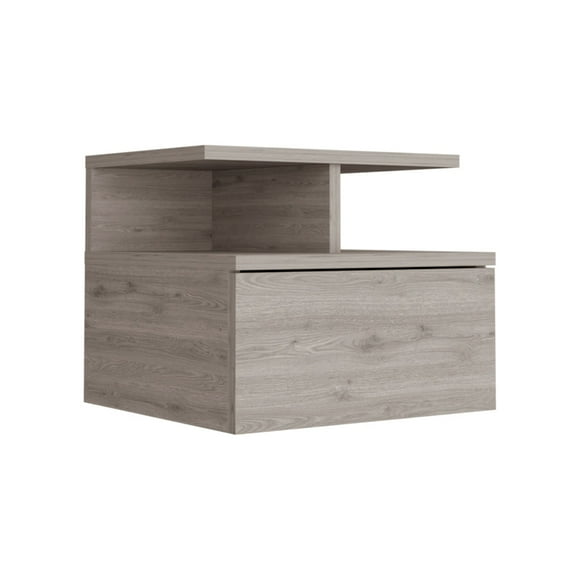 Adele Floating Nightstand -Bedroom-Light Gray