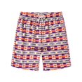 thumbnail image 7 of FAWUUDO Sports Shorts for Men Adjustable Waist Drawstring Loose Fashionable Print Shorts Beach Running Straight Shorts S E-Multicolor, 7 of 7