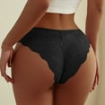 thumbnail image 5 of Panties for Women,Lace Low Rise Hollow Out Triangle Panties Comfortable Breathable Lift Underwear,Womens Underwear,Black,L, 5 of 6