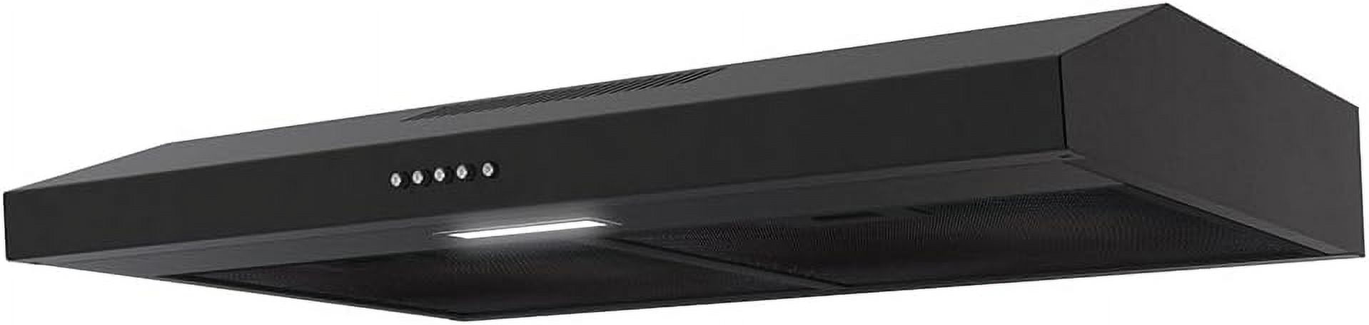 Streamline 30 in. Castellaro Ductless Undermount Range Hood in Grit Black with Mesh Filters, Push Button Control, LED Light