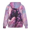 thumbnail image 5 of Uorisanigo Purple Rose Horse Womens Full Zip Up Hoodies Size 2XL Polyester Oversized Long Sleeve Hoodies with Pocket Soft Fall Fashion Sweatshirt, 5 of 7