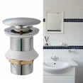 thumbnail image 3 of Desagüe de lavabo de baño de fácil instalación, resistente a la corrosión y al óxido, diseño emergente simple para un uso fácil, ideal para lavabos de vidrio cerámico o recipientes básicos, 3 of 5