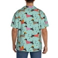 thumbnail image 3 of Sikiie Christmas Dachshund Men's Wrinkle Free Untucked Cuban Shirt Business Casual Button Down Shirts Short Sleeve ShirtLarge, 3 of 5