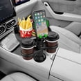 thumbnail image 1 of Portavasos 4 en 1 para coche, portavasos ajustable para coche, bandeja, mesa de comida, accesorios para automóviles JShteea Nuevo, 1 of 7