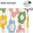 thumbnail image 4 of 70s Cute Flower Small Kitchen Curtains Retro Floral Window Treatment Abstract Groovy Vintage Cafe Short Window Curtains for Bathroom Dining Laundry Modern Tier Treatment Drapes 27.5x39 inch, 4 of 6
