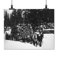 thumbnail image 2 of Print: Logs Being Hauled On A Sleigh By A Team Of Horses Along The, 2 of 4