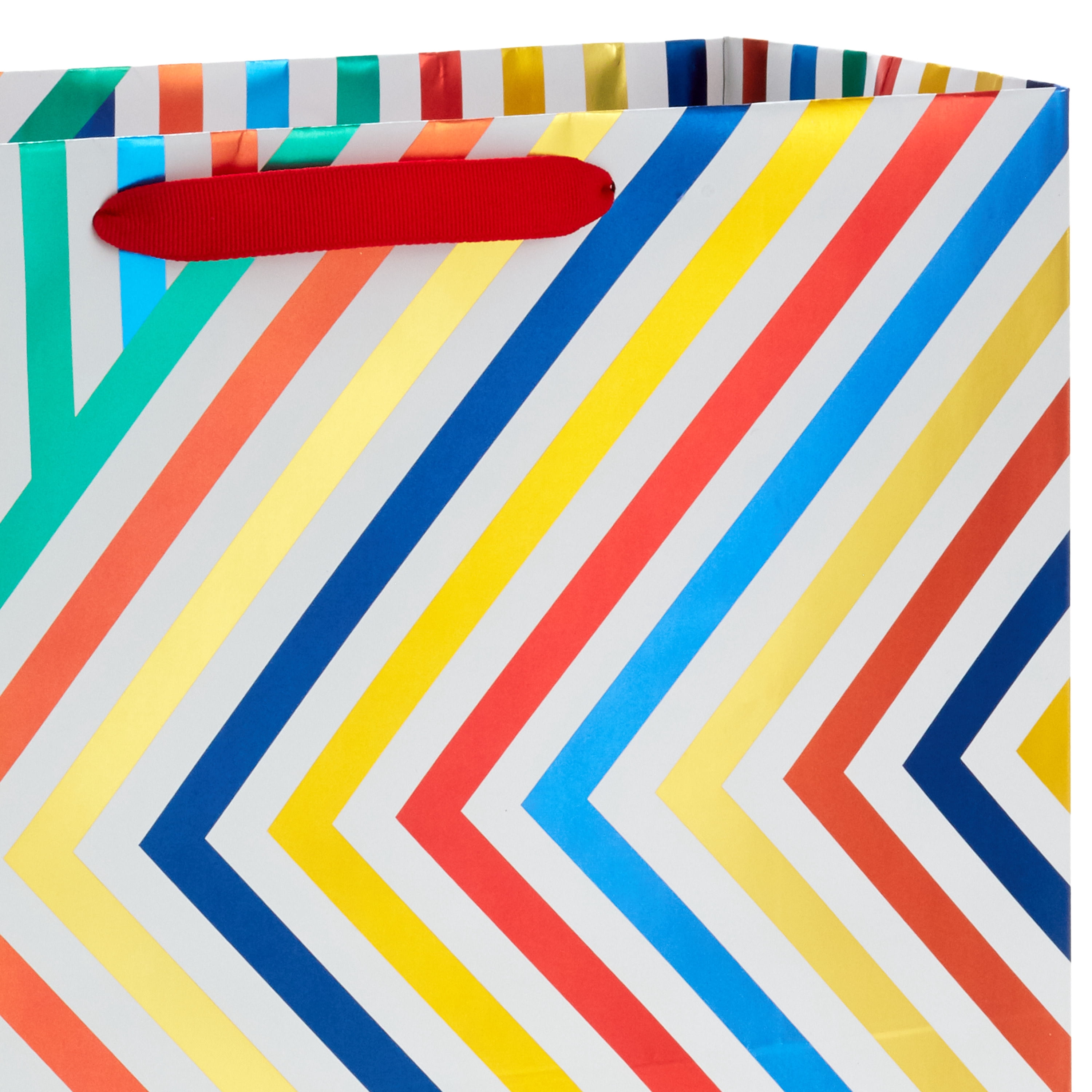 Hallmark Large Horizontal Gift Bag (Multicolor Lines)