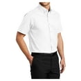 thumbnail image 4 of Mens Short Sleeve Easy Care Cotton/Polyester Shirt White/ Light Stone 6X-Large, 4 of 6