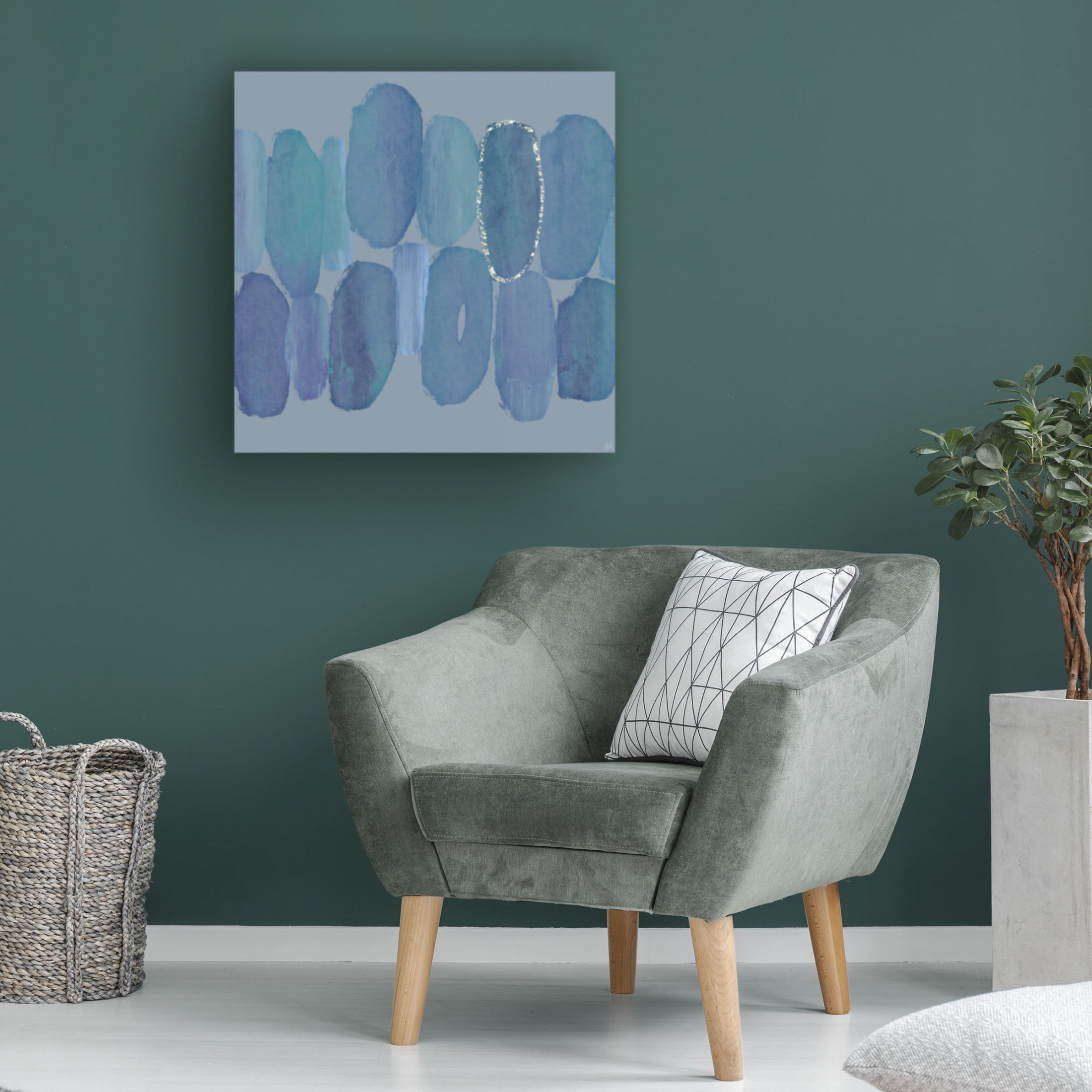 Canvas Wall Art - Line and Brush 'Textured Ovals 1' Wall Art for Living Room, Bedroom, or Office Décor by Trademark Fine Art - 24 x 24 Inches