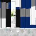 thumbnail image 3 of Black Grey Blue Blackout Curtains for Bedroom Living Room，Abstract Geometric Grommet Window Drapes 42x63 Inch,2 Panels, 3 of 7