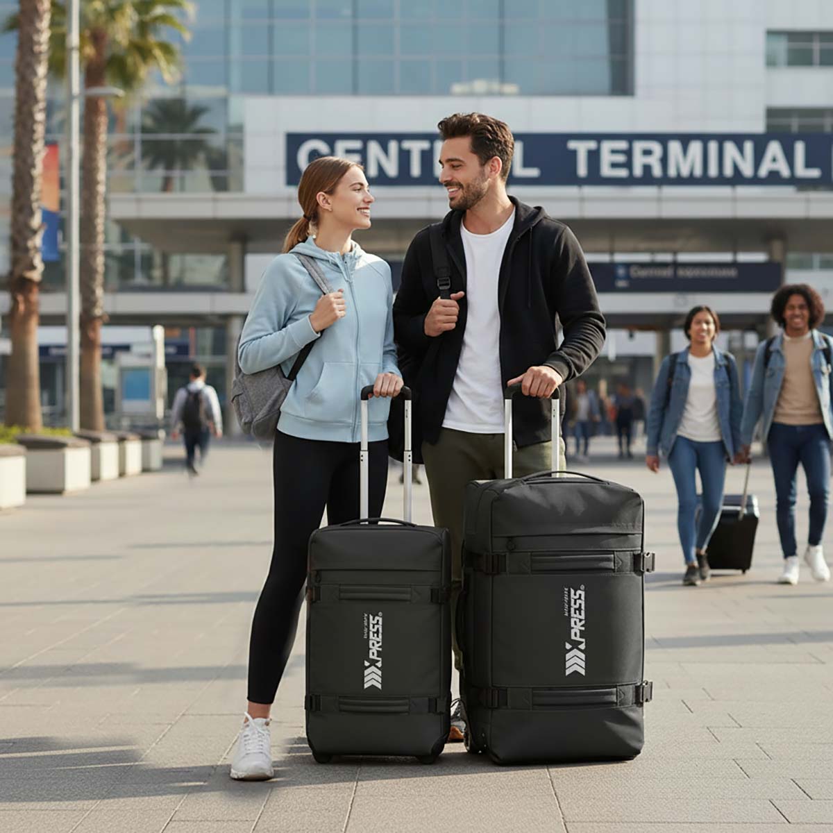 3 Piece Softside Luggage Set, Heavy-Duty Water-Resistant Softshell Suitcase with Wheels, 20"/26"/30" Lightweight Rolling Luggage Bag, Black,TA510