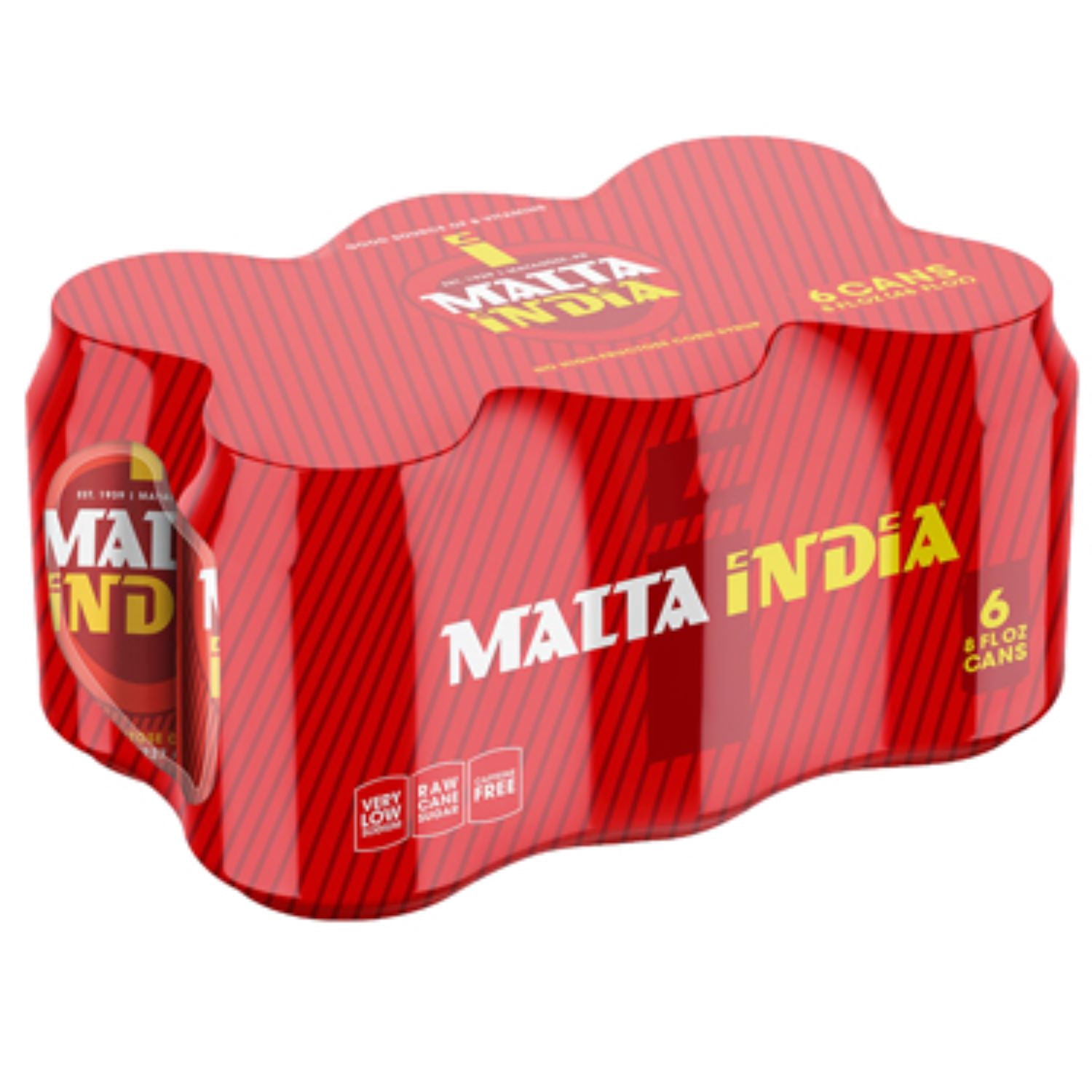 (3 pack) Malta India Malt Beverage 6 Pack 8 fl oz Aluminum Can, Allergens Not Contained