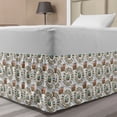 thumbnail image 1 of Trains Bed Skirt, Pastel Retro Vehicle on Railroad Toy Locomotive Traveling Nursery Themed, Elastic Bedskirt Dust Ruffle Wrap Around for Bedding Decor, 4 Sizes, White and Multicolor, by Ambesonne, 1 of 2