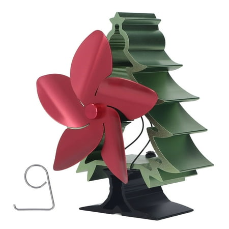 

5 Blade Heat Powered Stove Fan Adjustable Speed Thermoelectric Fireplace Fan Christmas Tree Style Stove Top Fan