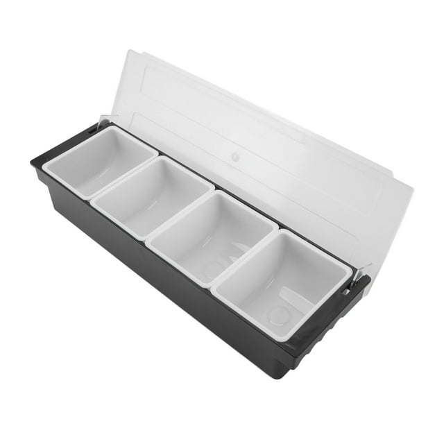 Contenant à Condiments, Caddy à Condiments en Plastique Durable avec Couvercle pour Professionnels