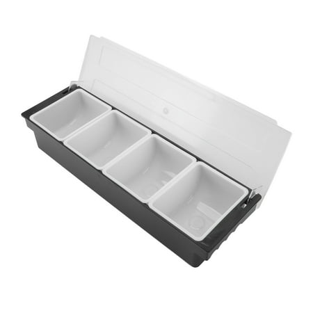 

Condiment Caddy Transparent Lid Condiment For Vege 4 Compartments