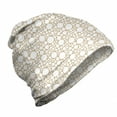 thumbnail image 1 of Retro Unisex Beanie, Monochrome Geometrical Dots, Hiking Outdoors, Dark Sand Brown White, by Ambesonne, 1 of 1