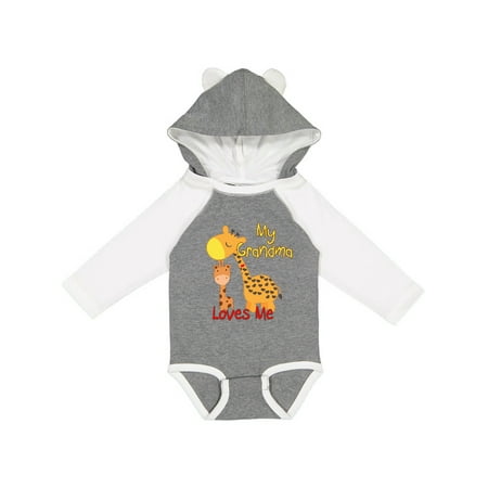 

Inktastic My Grandma Loves Me Giraffe Gift Baby Boy or Baby Girl Long Sleeve Bodysuit