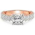 thumbnail image 3 of 1 Carat IGI Certified Cushion Shape Lab Grown Diamond Engagement Ring | 14K Rose Gold |Lillian Oval Shape Side Diamond Eternity Diamond Ring | FG-VS1-VS2 Quality Friendly Diamonds, 3 of 5