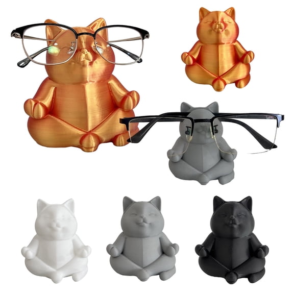 Dserhfy Cute Cat Glasses Holder 3D Printed Animal Spectacle Display Stand Desk Eyeglasses Organizer for Home Office Bedside Nightstand