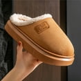 thumbnail image 7 of Platform Fuzzy Slippers for Women Men Indoor and Outdoor Fleece Lined Cloud Pillow Suede Couples House Shoes, 7 of 7