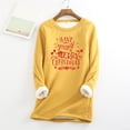 thumbnail image 2 of Chandails en Molleton de Noël pour Femmes Chemise Imprimée Décontractée Épaisse Hiver Col Rond Chaud Doux Mode sous-Vêtements Haut Pullovers, 2 of 4