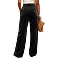 thumbnail image 6 of TEAJOPSUU Velour Pants for Women Winter Loungewear Palazzo Pants Velour Drawstring Wide Leg Sweatpants with Pockets Black, 6 of 8