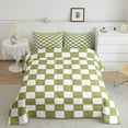 thumbnail image 2 of Erosebridal Aesthetic Checkered Quilt Set King White Light Green Checkerboard Grid Bedding Set,Geometric Buffalo Plaid Comforter Set Gingham Bed Set Modern Room Decor, 2 of 8