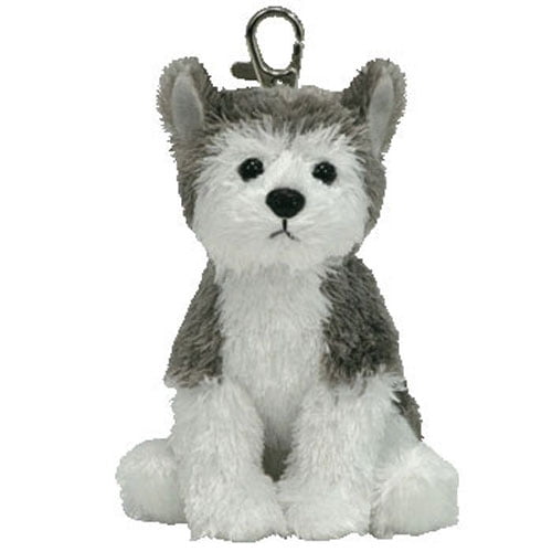 TY Beanie Baby - SLUSH the Husky Dog ( Plastic - Key Clip )