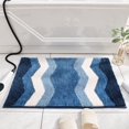 thumbnail image 3 of Jinsinto Non-Slip Bath Mat Kitchen Mat Fluffy Bathroom Mat Soft Microfiber Shower Mat, Machine Washable Absorbent Shower Mat (Blue, 50x80cm), 3 of 4