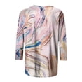thumbnail image 5 of CHOK Ichuanyi Hauts pour Femmes Liquidation d'Été T-shirt Imprimé Mode pour Femmes Blouse Mi-Longue Manches 3/4 Col Rond Hauts Décontractés, 5 of 5