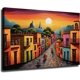 thumbnail image 1 of Arte Mural: Pueblo Mexicano Colorido al Atardecer, Decoración para Hogar y Negocios, 1 of 5