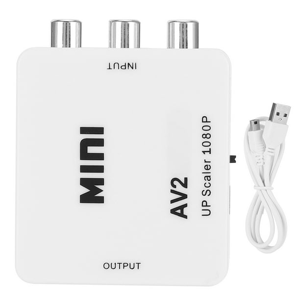 Convertidor AV a HDMI Alta Definición Transverter RCA a HDMI AV2HDMI Blanco
