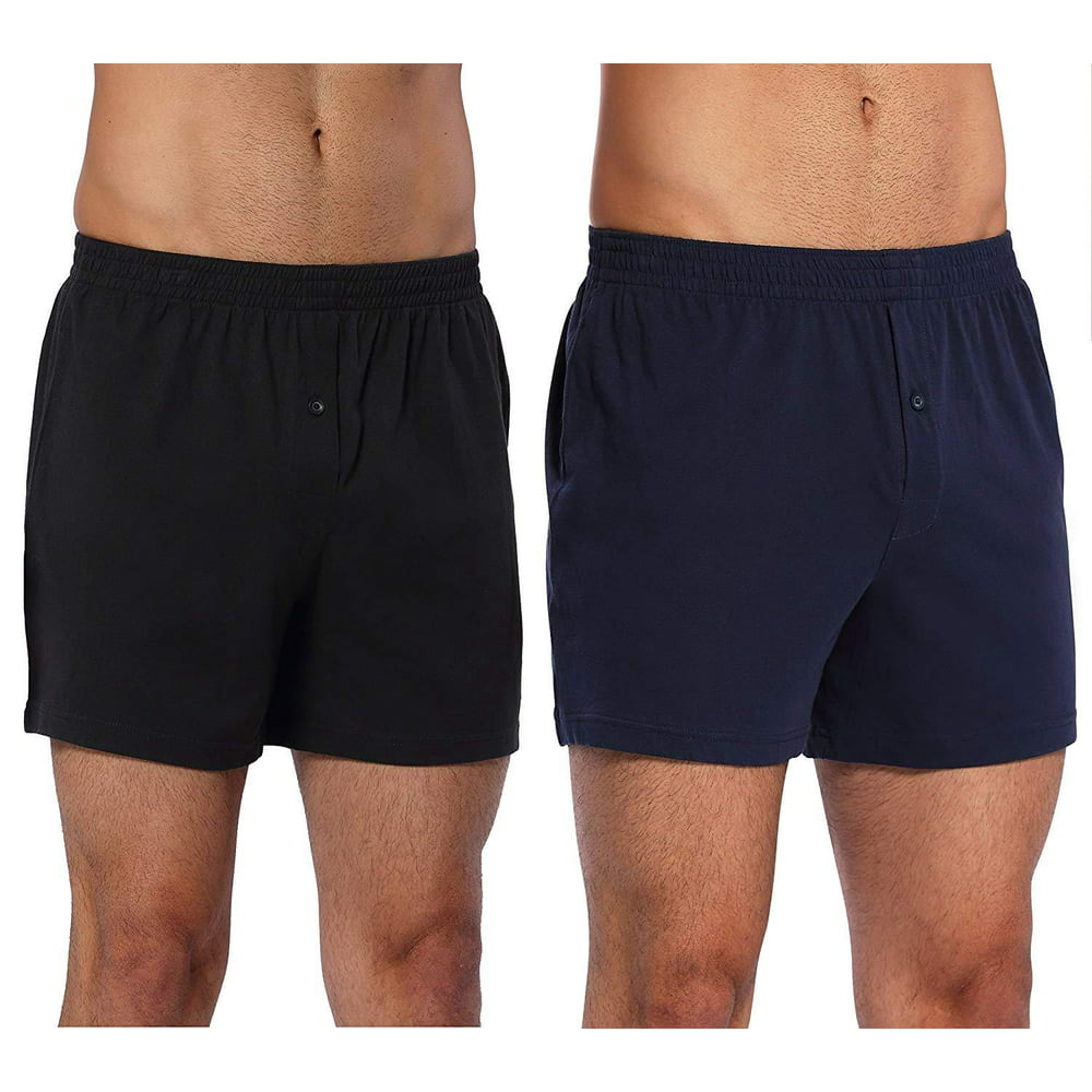 CYZ Collection - CYZ Mens 2-Pack 100% Cotton Knit Boxer Shorts/Lounge ...