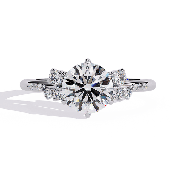 1.18 CT Round Brilliant Cut Lab Grown Diamond Solitaire Engagement Ring, Six Prongs Wedding Anniversary Gift Ring, Proposal Ring For Women