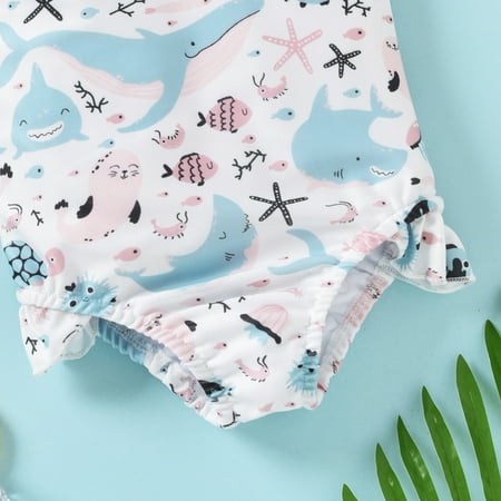 

Gubotare Fashion Kids 02Y Ruched Toddler Cartoon Print Swimsuit Summer Girls Swimwear Clothes Baby Girls Bathing Suit Bottoms White 18-24 Months