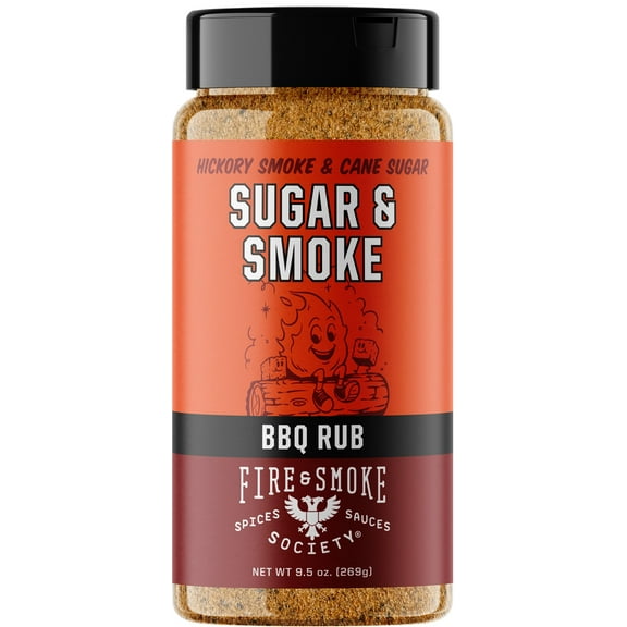 Fire & Smoke Society Sugar and Smoke BBQ Seasoning Blend for Grilling, 9.9 oz Mixed Spices & Seasonings