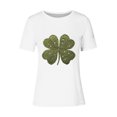 thumbnail image 3 of Mujeres Manga Corta de Verano Tops Impreso Sudadera Casual, Cuello Redondo Blusa Ligera para la Primavera Y el Verano, 3 of 4
