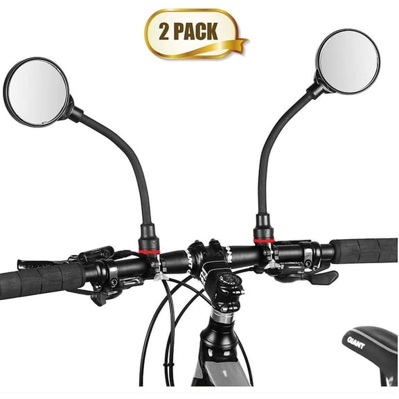 Semfri 1Pair Bike Biking Mirror Handlebar 360° Rotatable Flexible Handlebar Bike Rearview Mirrors for Mountain Road Bike Accessories