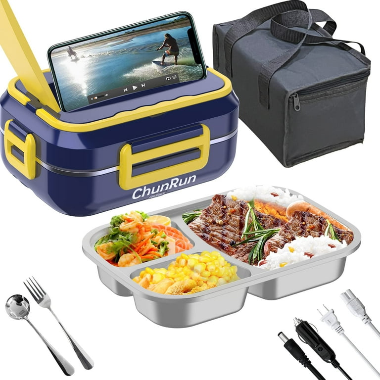 Hamilton Beach Lunch 'N Go Portable Food Warmer, Electric Lunch Box for  Adults, Includes Fork, Spoon, Insulated Bag, 12 V Car Adapter and 120 V  Plug